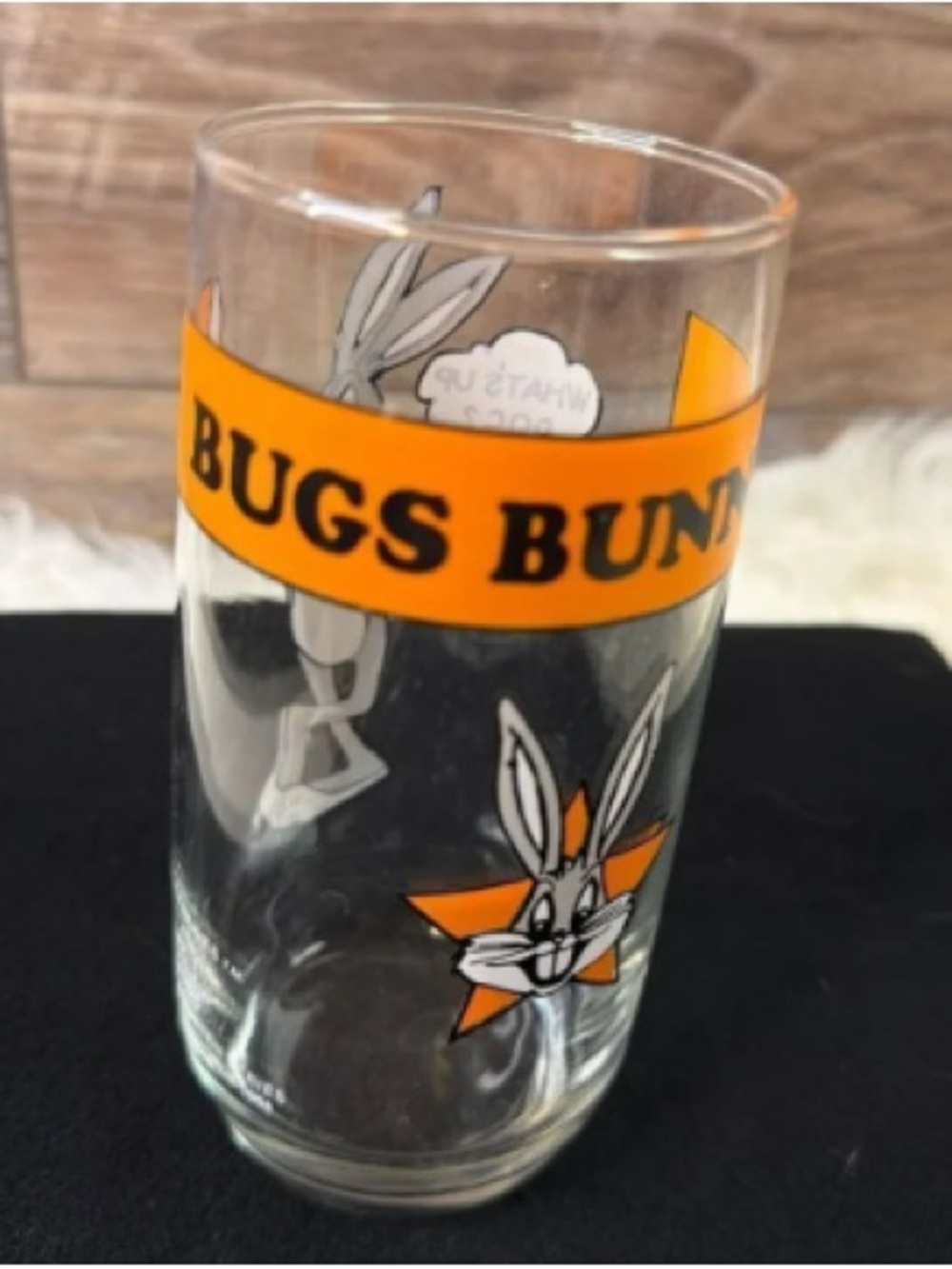 Bugs Bunny Orange Graphic Glass Tumbler - Looney Tunes Design